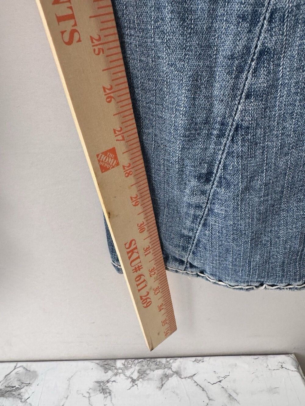 True Religion Joey Super T Jeans Womens 28Low Rise Flare Y2K Made USA Distressed - Picture 4 of 16